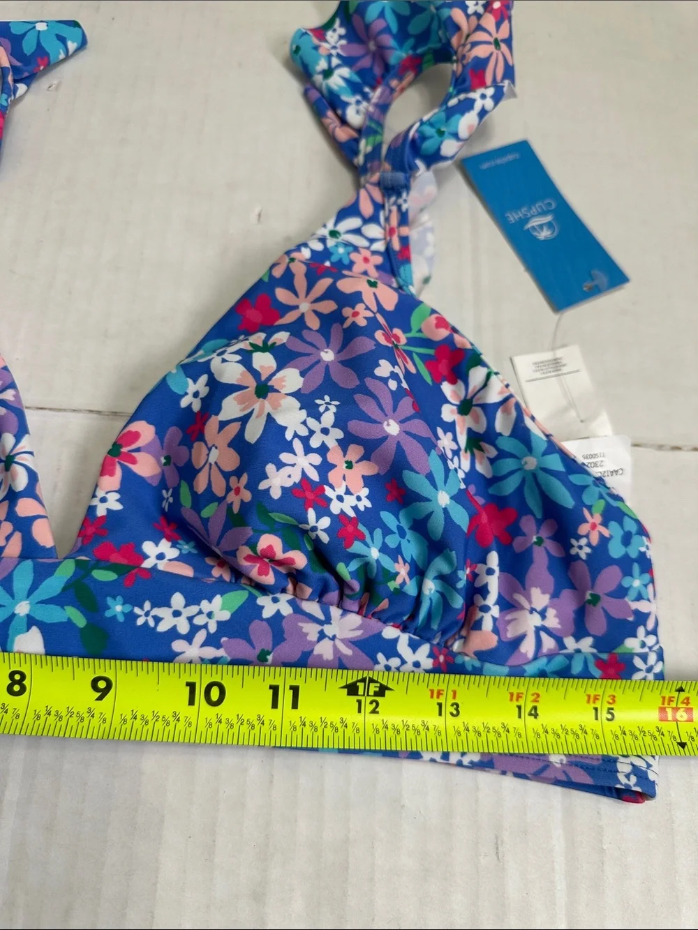CUPSHE Sundry Daisy Ruffled Bralette High Waist Bikini Set Womens Swim Large NWT